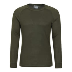 Mountain Warehouse Mens Talus Round Neck Long-Sleeved Thermal Top - 3XL, Khaki Green