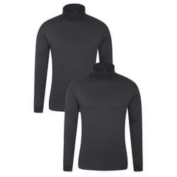 Mountain Warehouse Mens Meribel Thermal Top (Pack of 2) - XS, Black
