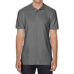 Gildan Mens SoftStyle Double Pique Polo Shirt - 4XL, Charcoal
