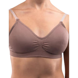 Silky Womens/Ladies Dance Seamless Clear Back Bra (1 Garment) - Large, Dark Nude