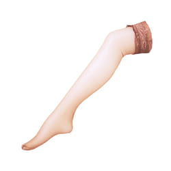 Couture Womens/Ladies Luxurious Deep Lace Hold Up Stockings - L-XL, Natural