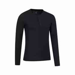 Mountain Warehouse Mens Merino Wool Henley Thermal Top - XXL, Black