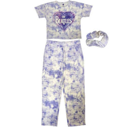 The Beatles Womens/Ladies Heart Logo Pyjama Set - L, White/Blue
