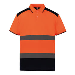 Yoko Mens Two Tone Hi-Vis Polo Shirt - XL, Orange/Navy