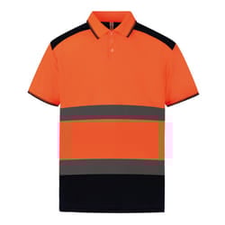 Yoko Mens Two Tone Hi-Vis Polo Shirt - 3XL, Orange/Navy