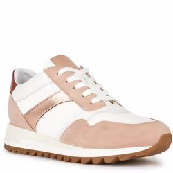 Geox Womens/Ladies Tabelya Leather Trainers - 7 UK, Nude/White