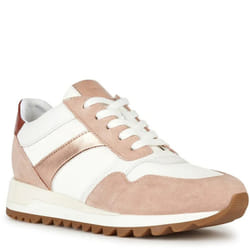 Geox Womens/Ladies Tabelya Leather Trainers - 7 UK, Nude/White