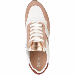 Geox Womens/Ladies Tabelya Leather Trainers - 7 UK, Nude/White