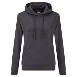 Fruit of the Loom Classic Lady Fit Hooded Sweatshirt - L, Dark Heather