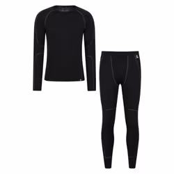 Mountain Warehouse Mens Asgard Merino Wool Base Layer Set - 4XL, Black