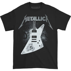 Metallica Unisex Adult Papa Het Guitar T-Shirt - S, Black