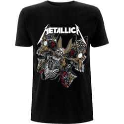 Metallica Unisex Adult Skull Moth T-Shirt - S, Black