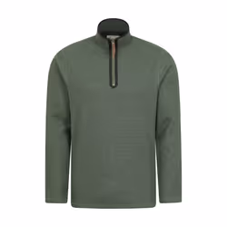 Mountain Warehouse Mens Beta Contrast Zip Top - S, Green