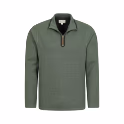 Mountain Warehouse Mens Beta Contrast Zip Top - S, Green