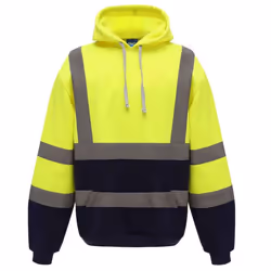 Yoko Mens Hi-Vis Hoodie - XL, Yellow/Navy