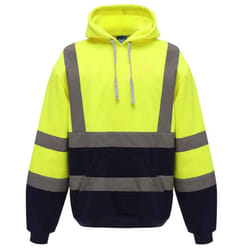Yoko Mens Hi-Vis Hoodie - XL, Yellow/Navy