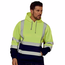 Yoko Mens Hi-Vis Hoodie - XL, Yellow/Navy