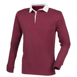 Front Row Mens Premium Rugby Shirt - XL, Deep Burgundy