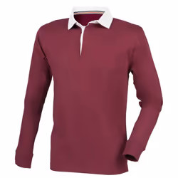 Front Row Mens Premium Rugby Shirt - S, Deep Burgundy