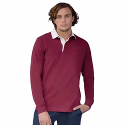 Front Row Mens Premium Rugby Shirt - S, Deep Burgundy