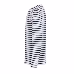Premier Mens Long John Stripe Roll Sleeve T-Shirt - M, White/Navy