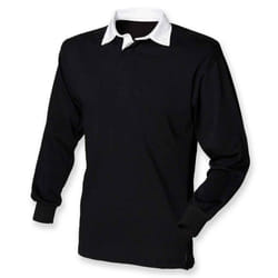 Front Row Mens Classic Long-Sleeved Rugby Shirt - XS, Black/White