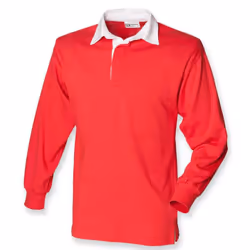 Front Row Mens Classic Long-Sleeved Rugby Shirt - XS, Red/White
