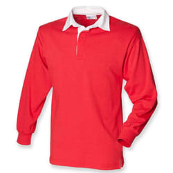 Front Row Mens Classic Long-Sleeved Rugby Shirt - XS, Red/White