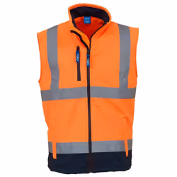 Yoko Unisex Adult Contrast Softshell Hi-Vis Gilet - S, Orange/Navy