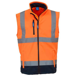 Yoko Unisex Adult Contrast Softshell Hi-Vis Gilet - 3XL, Orange/Navy