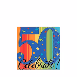 Amscan A Year To Celebrate 50th Birthday Disposable Napkins (Pack of 16)