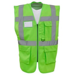Yoko Unisex Adult Executive Hi-Vis Waistcoat - L, Lime Green