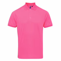 Premier Mens Coolchecker Pique Polo Shirt - S, Neon Pink