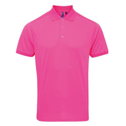 Premier Mens Coolchecker Pique Polo Shirt - S, Neon Pink