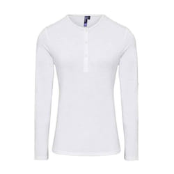 Premier Womens/Ladies Long John Plain Roll Sleeve T-Shirt - 16 UK, White