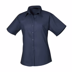 Premier Womens/Ladies Poplin Short-Sleeved Blouse - 28 UK, Navy