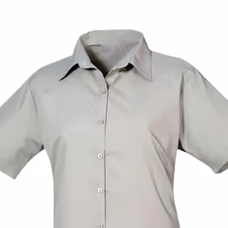 Premier Womens/Ladies Poplin Short-Sleeved Blouse - 28 UK, Silver
