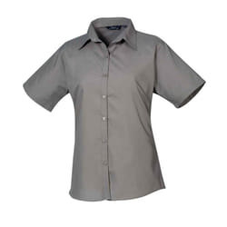 Premier Womens/Ladies Poplin Short-Sleeved Blouse - 28 UK, Dark Grey