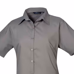 Premier Womens/Ladies Poplin Short-Sleeved Blouse - 28 UK, Dark Grey