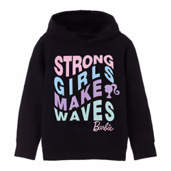 Barbie Girls Strong Girls Make Waves Hoodie - 9-10 Years, Black