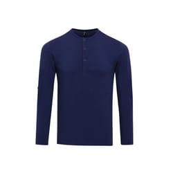 Premier Mens Long John Roll Sleeve T-Shirt - S, Indigo