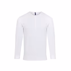 Premier Mens Long John Roll Sleeve T-Shirt - 3XL, White