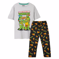 Teenage Mutant Ninja Turtles Mens Logo Pyjama Set - M, Black/Grey