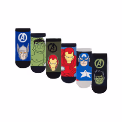 Marvel Avengers Boys Characters Socks (Pack of 6) - 9 UK Child-12 UK Child, Multicoloured