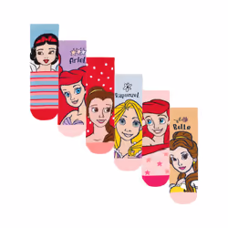 Disney Princess Girls Characters Socks (Pack of 6) - 13 UK Child-2 UK, Multicoloured