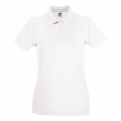 Fruit of the Loom Womens/Ladies Cotton Pique Lady Fit Polo Shirt - 14 UK, White