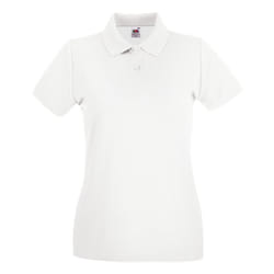 Fruit of the Loom Womens/Ladies Cotton Pique Lady Fit Polo Shirt - 18 UK, White