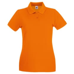Fruit of the Loom Womens/Ladies Premium Cotton Pique Lady Fit Polo Shirt - 12 UK, Orange