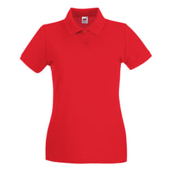 Fruit of the Loom Womens/Ladies Premium Cotton Pique Lady Fit Polo Shirt - 8 UK, Red