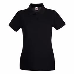 Fruit of the Loom Womens/Ladies Premium Cotton Pique Lady Fit Polo Shirt - 8 UK, Black